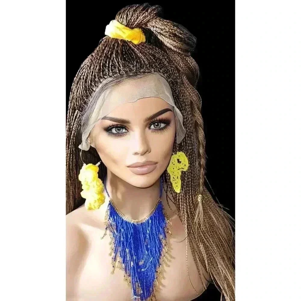 Premium Hand-Braided Wig Full Lace Wig Color #30 micro million braids